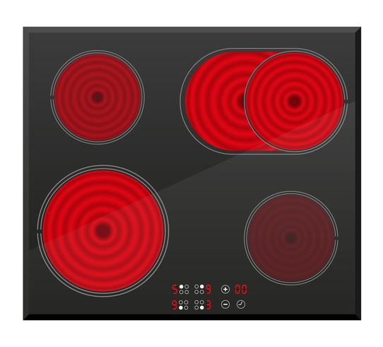 Oberfläche für elektrische induktive Ofenvektorillustration vektor