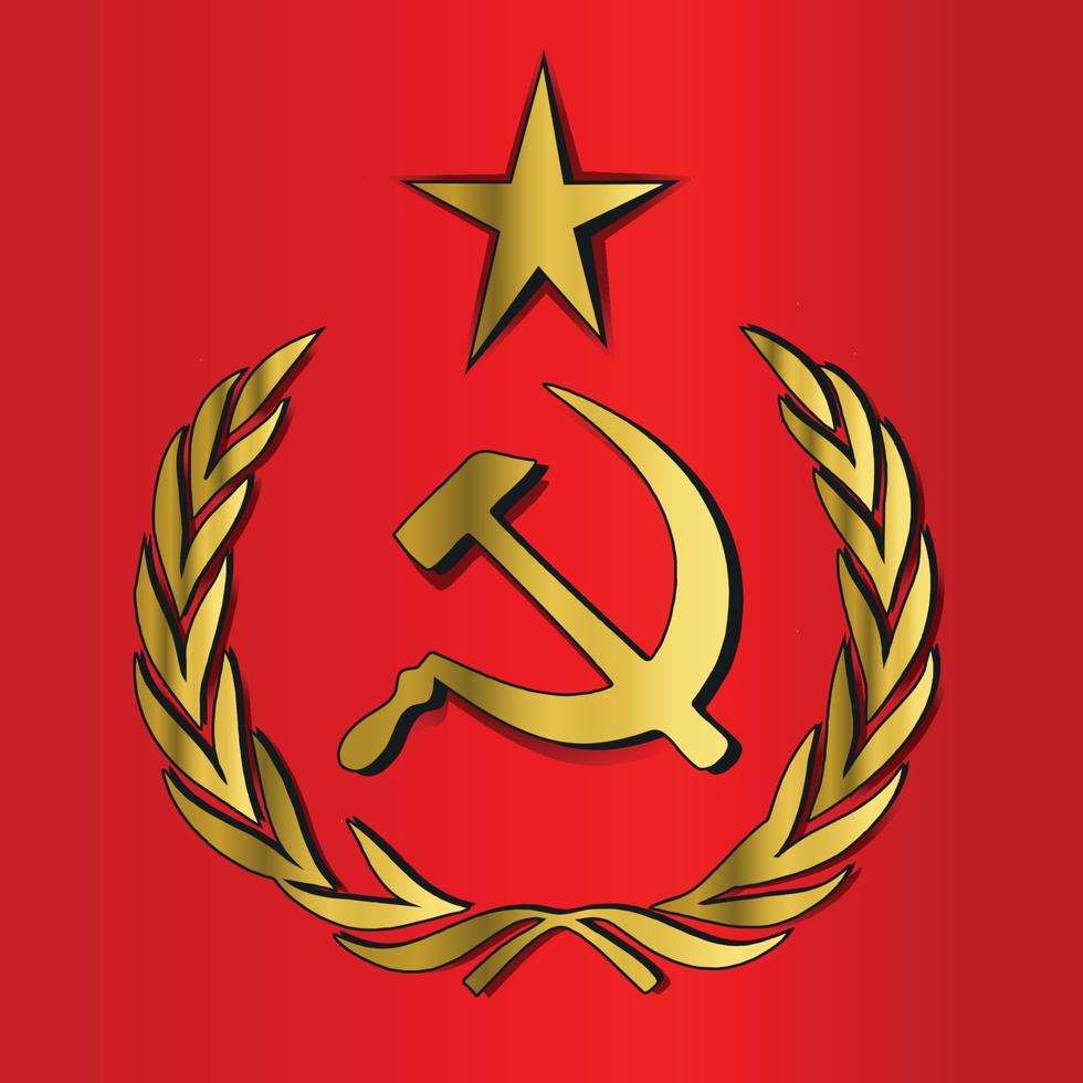 sowjetunion russland ex landesflagge symbol goldener steigungsvektor vektor