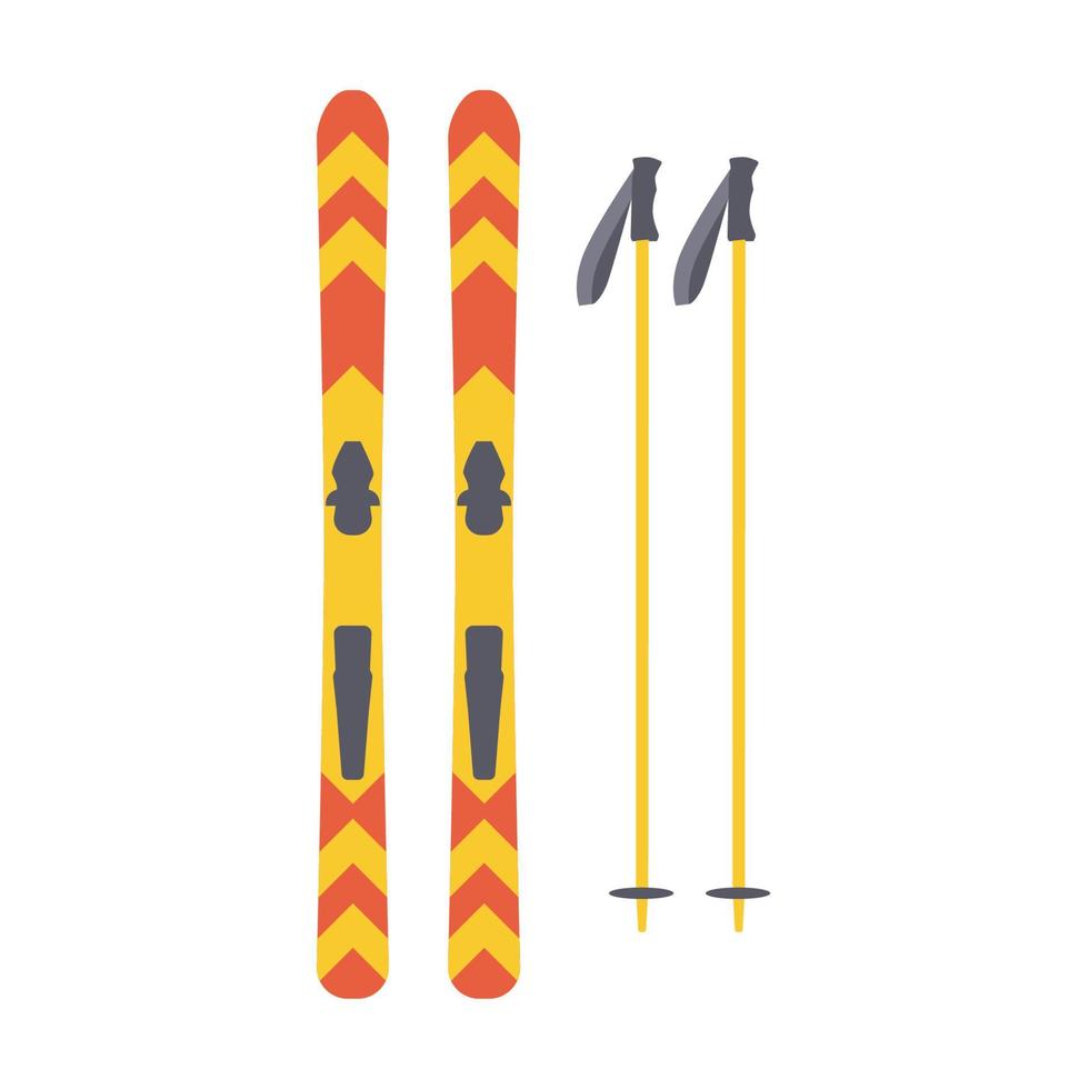 Ski und Skistöcke. Wintersportgeräte. vektor