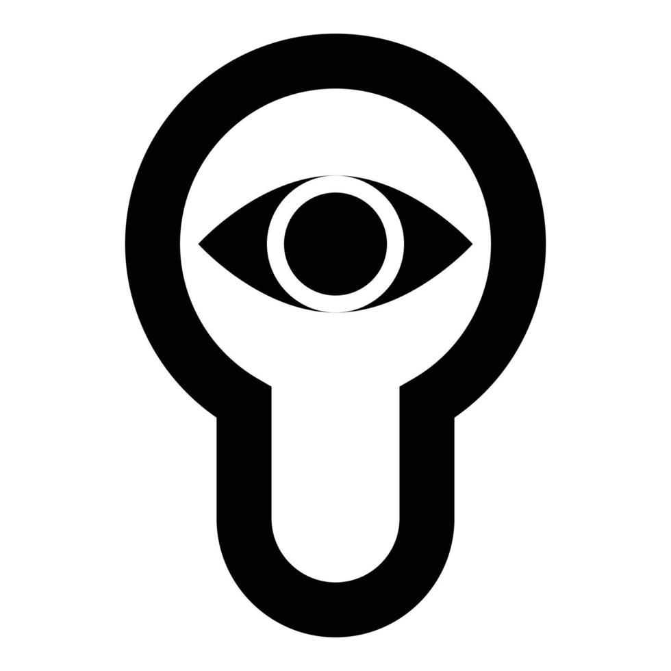 Schlüsselloch Auge suchen Schloss Tür Look Konzept Symbol Farbe schwarz Vector Illustration Flat Style Image