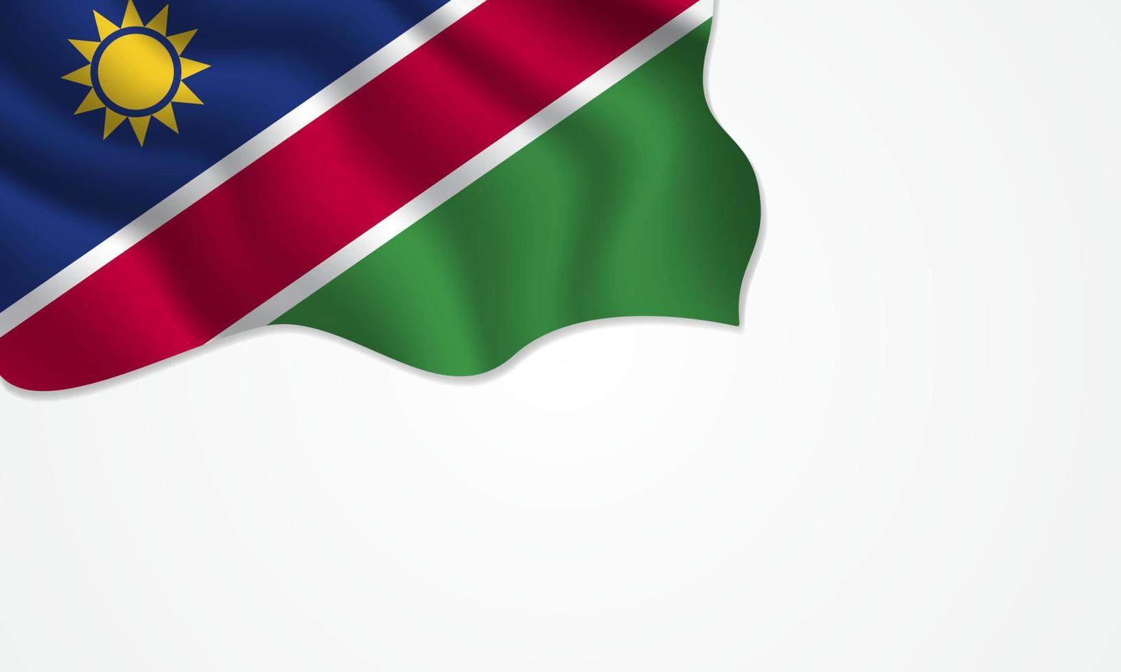 Namibia flagga viftande illustration med kopia utrymme på isolerade bakgrund vektor