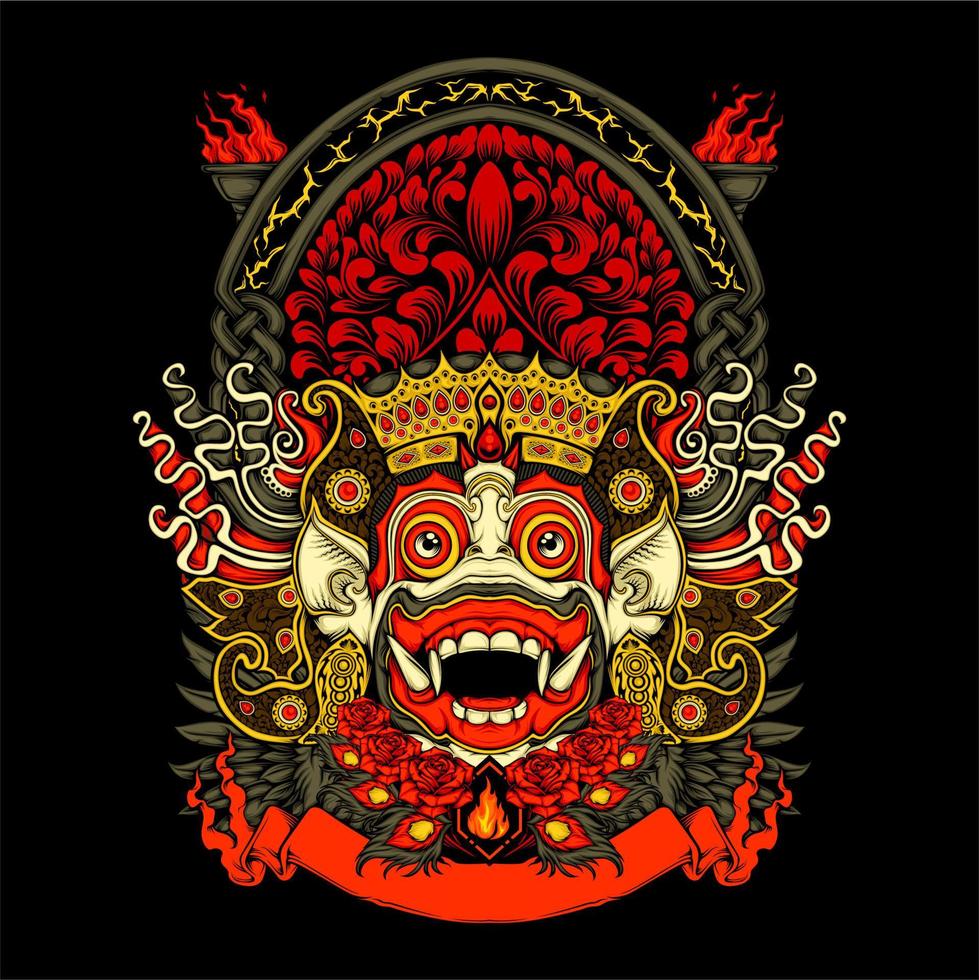 balinesisk barong illustration vektor