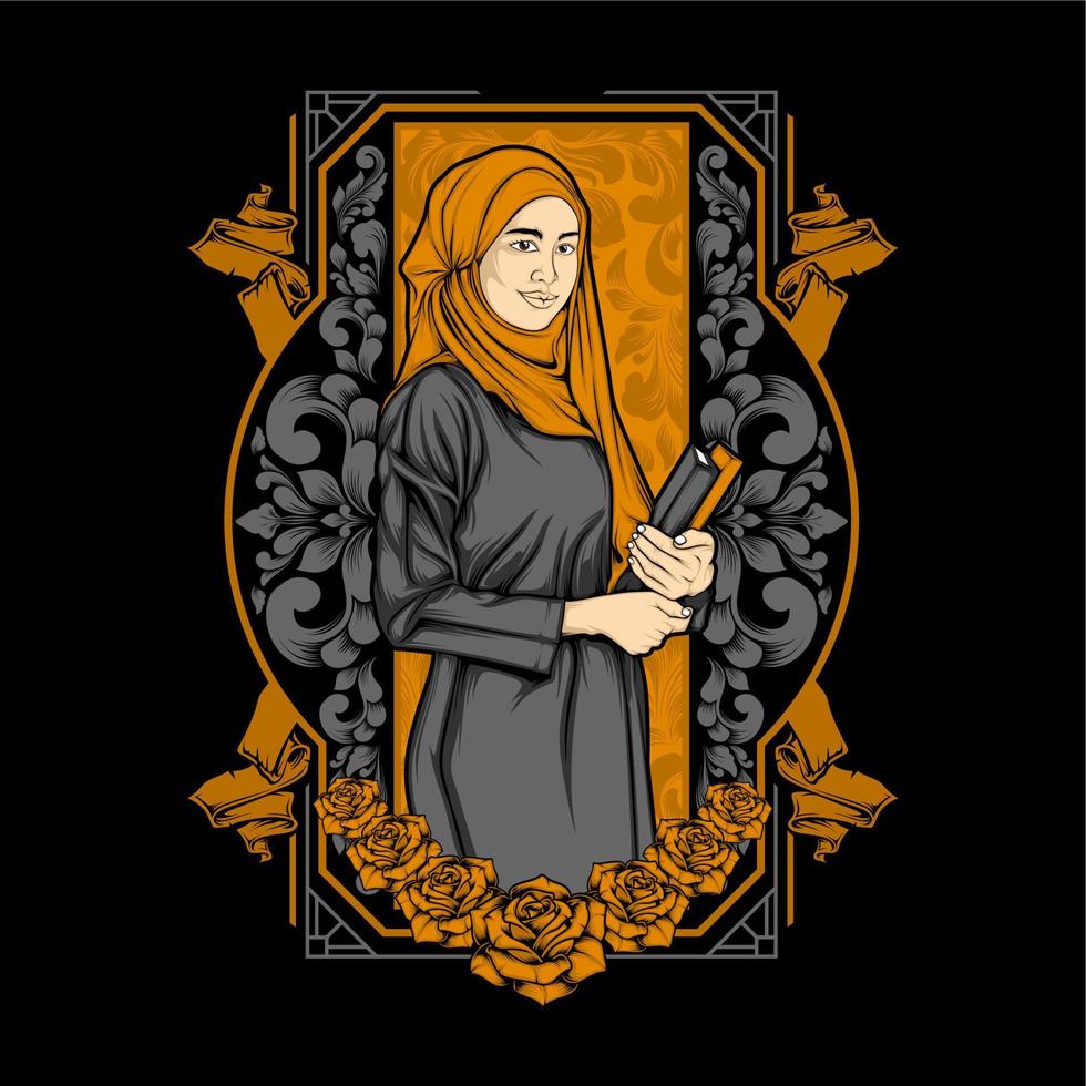 Ramadhan Hijab Mädchen Illustration vektor