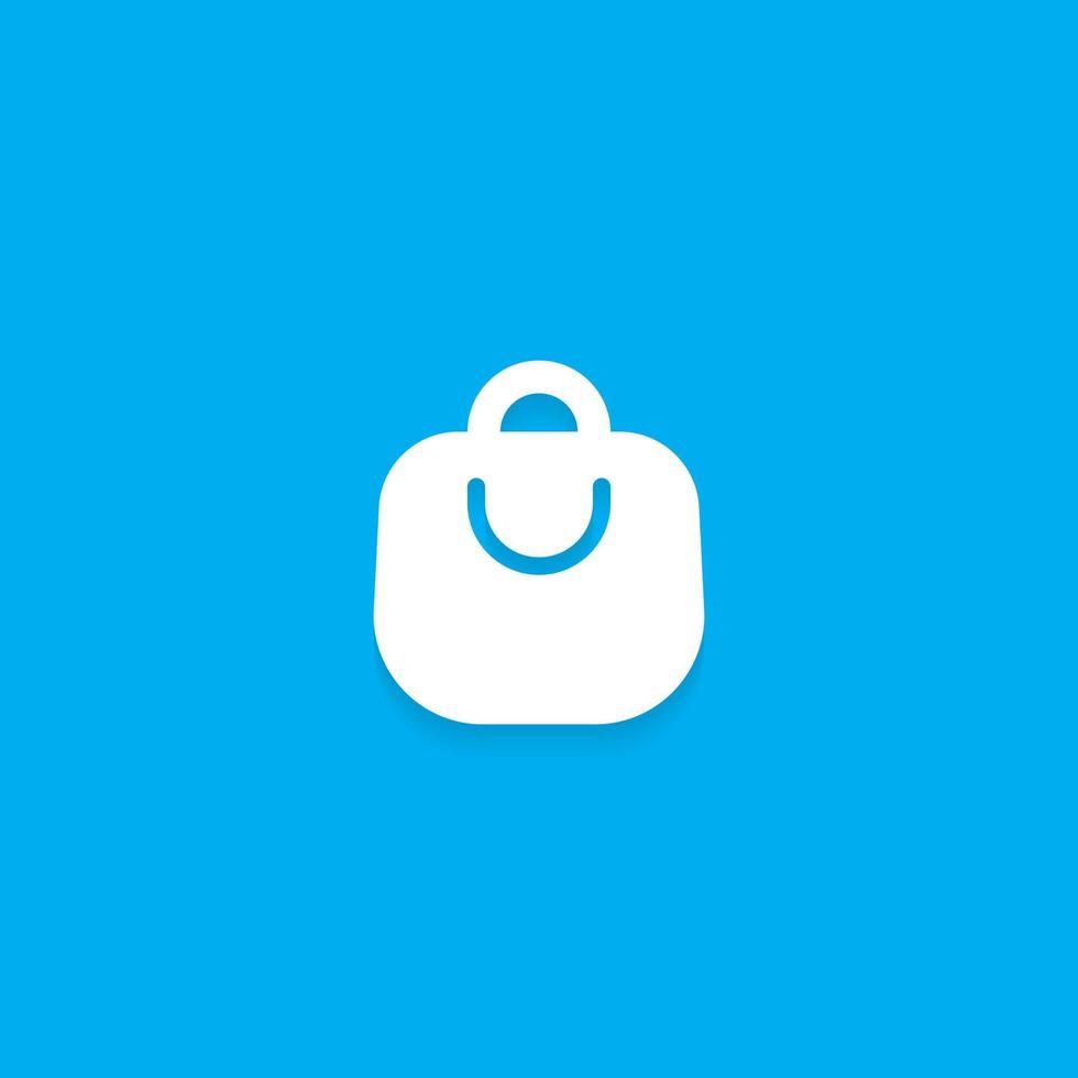 online shoppingväska ikon vektor i platt stil