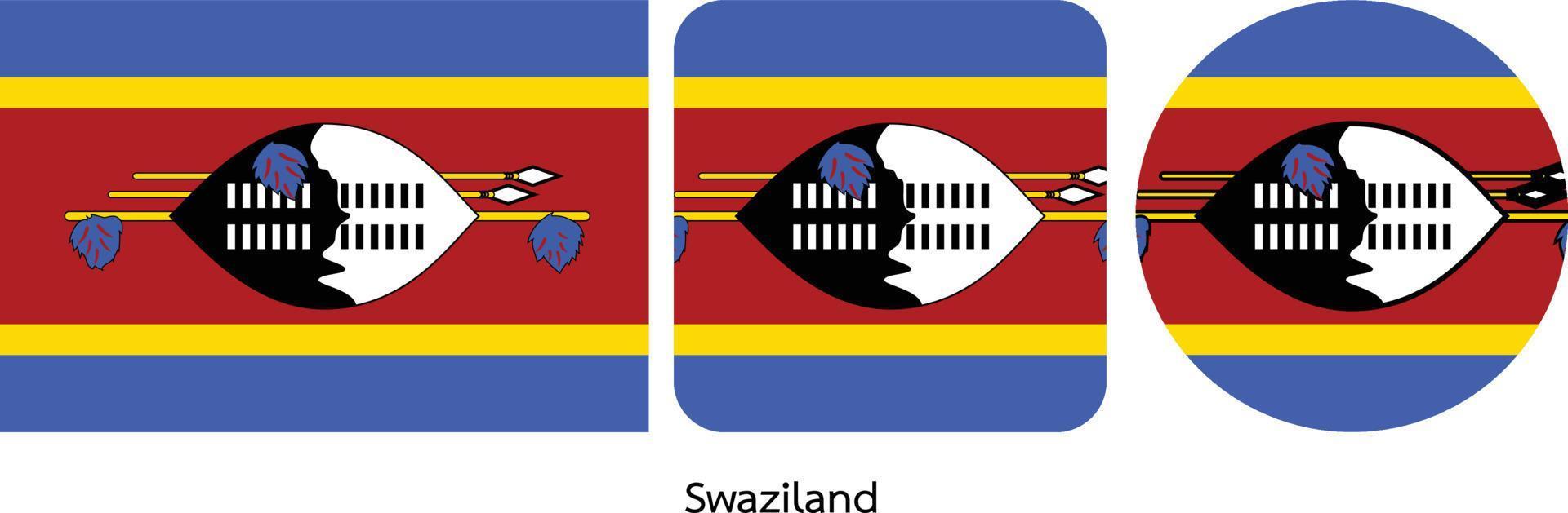 Swasiland-Flagge, Vektorillustration vektor