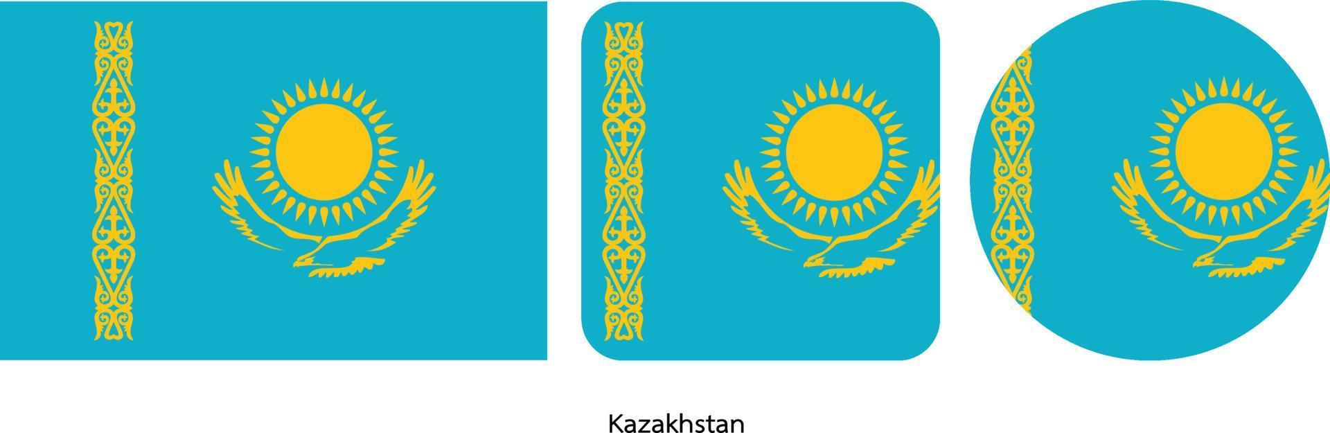 Kazakstans flagga, vektorillustration vektor