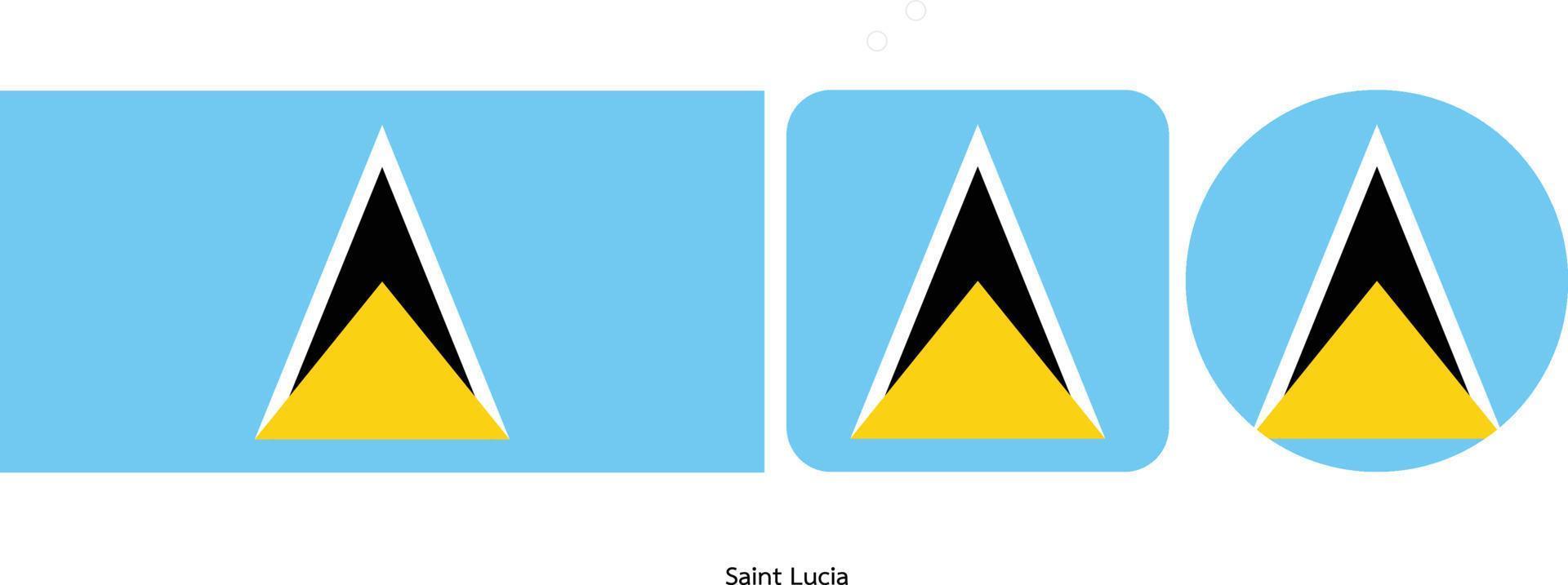 St. Lucia-Flagge, Vektorillustration vektor