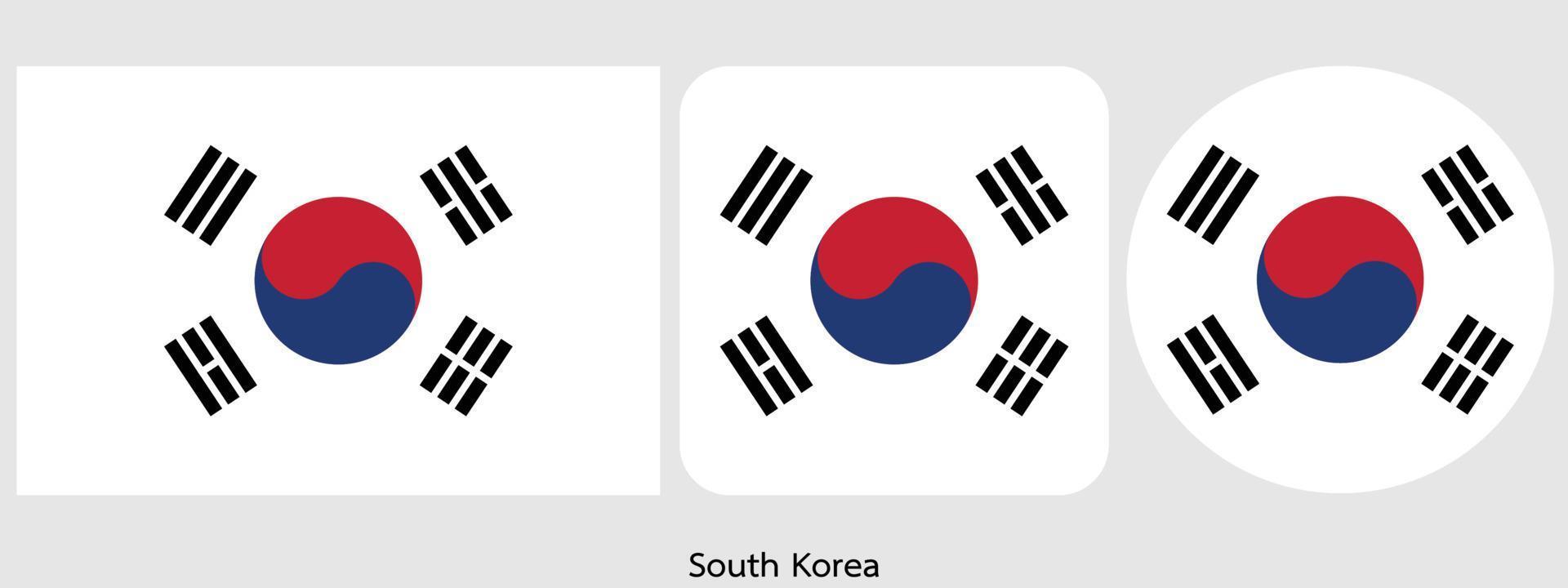 Sydkoreas flagga, vektorillustration vektor