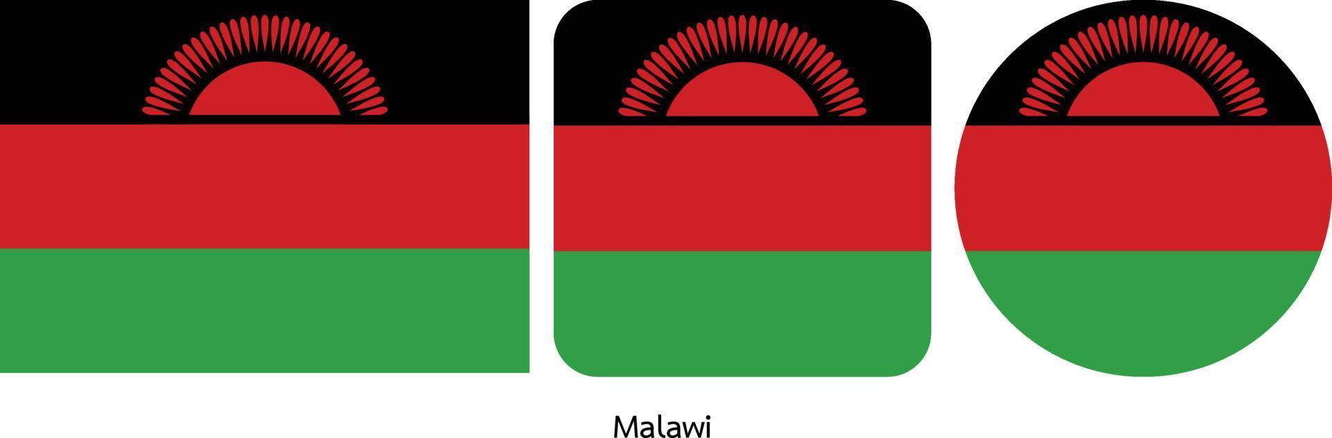 Malawi-Flagge, Vektorillustration vektor