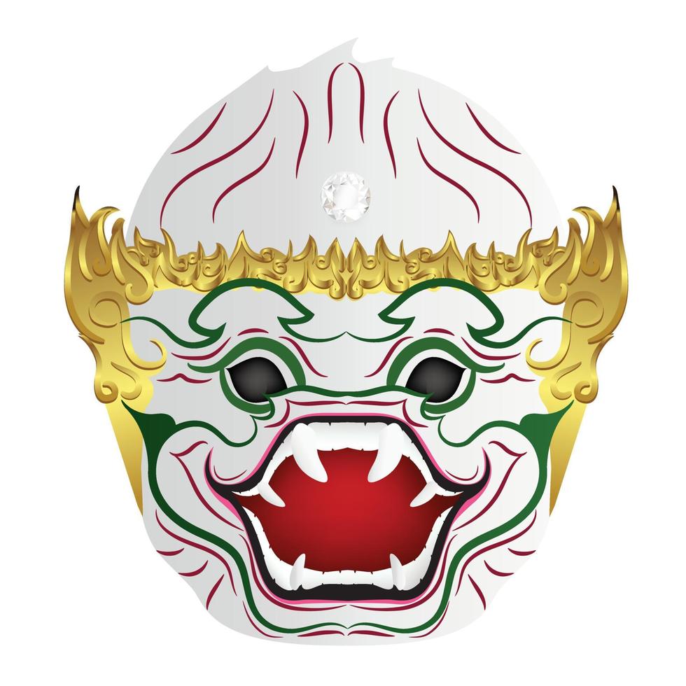 Thai-Khon-Maske oder Hanuman-Maske in der Ramayana-Geschichte vektor