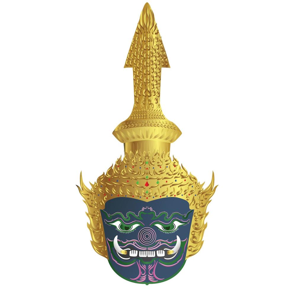 Thai Khon Maske Virunjambang König der Riesen aus der Ramakien-Geschichte vektor