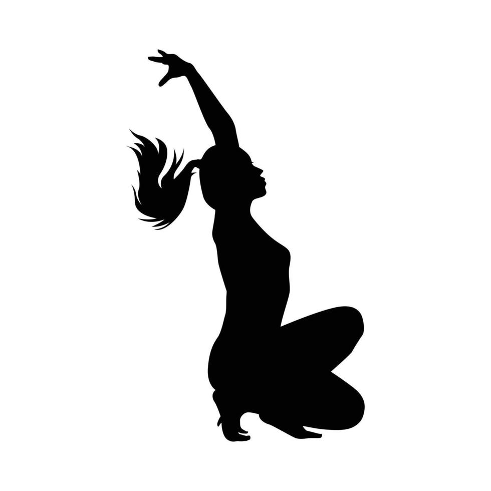 yoga silhouette vektor illustration svart och vitt