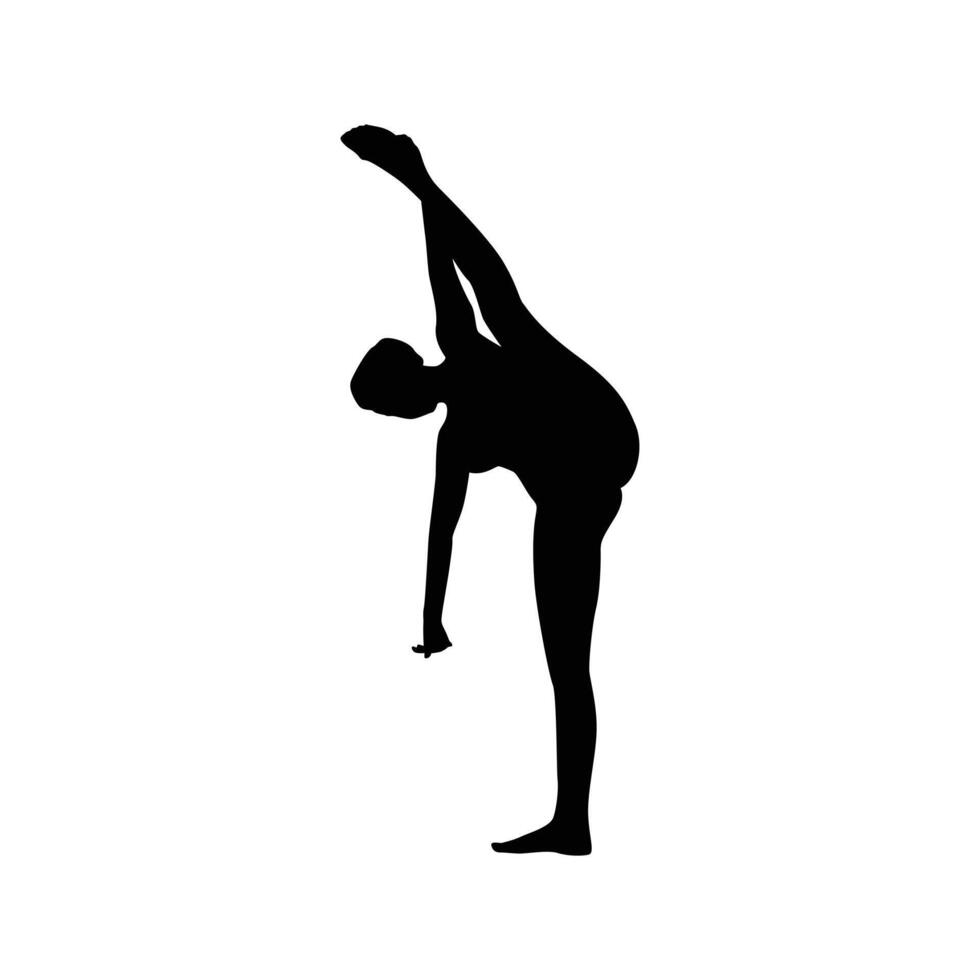 Yoga-Silhouette-Vektor-Illustration schwarz und weiß vektor