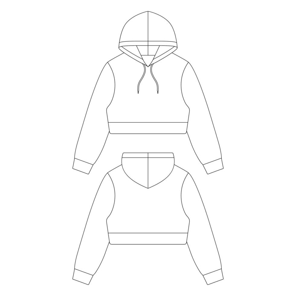 mall beskuren hoodie vektor illustration platt skiss design kontur