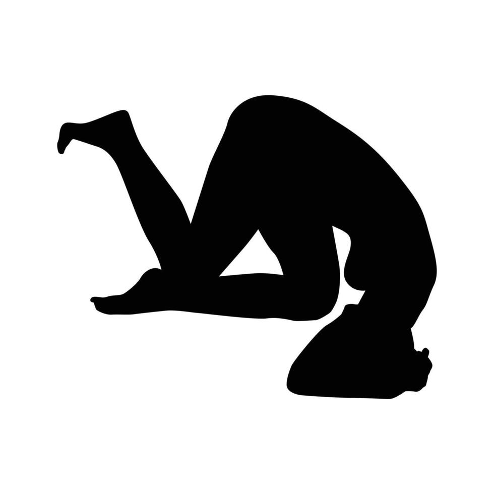 Yoga-Silhouette-Vektor-Illustration schwarz und weiß vektor