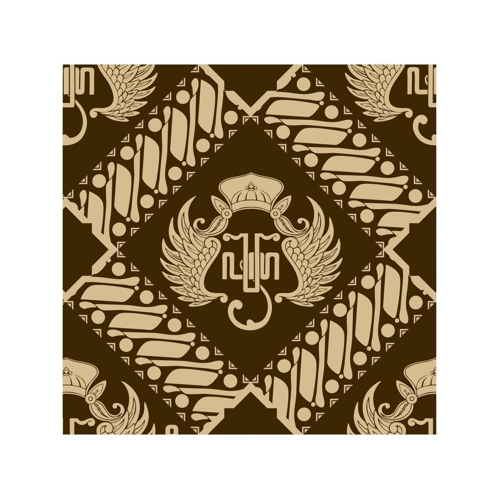 mönster batik parang och logotyp keraton yogyakarta i indonesiska java, vektorillustration vektor