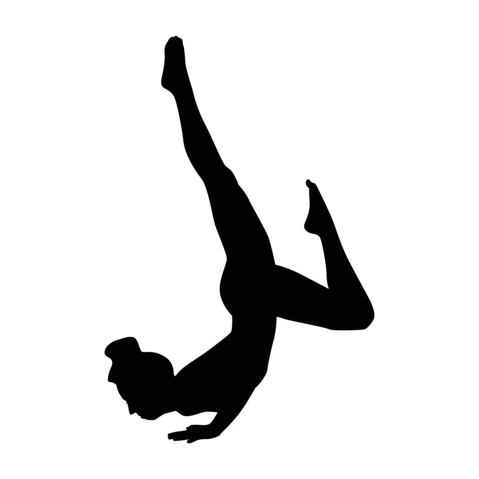 Yoga-Silhouette-Vektor-Illustration schwarz und weiß vektor