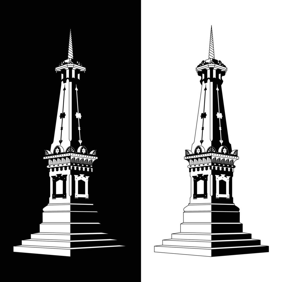 tugu yogyakarta illustration vektor ikon stad