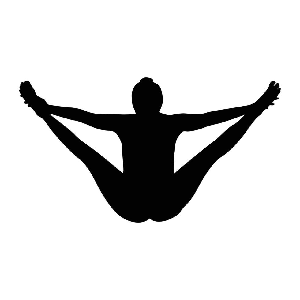 Yoga-Silhouette-Vektor-Illustration schwarz und weiß vektor