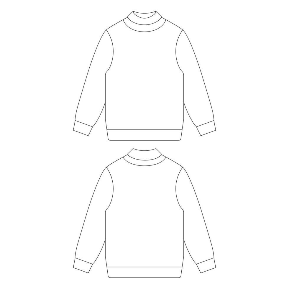 Vorlage Rollkragenpullover Vektor-Illustration flache Skizze Designentwurf vektor