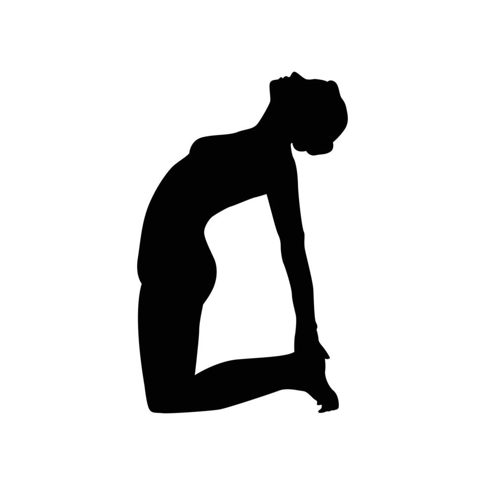 Yoga-Silhouette-Vektor-Illustration schwarz und weiß vektor