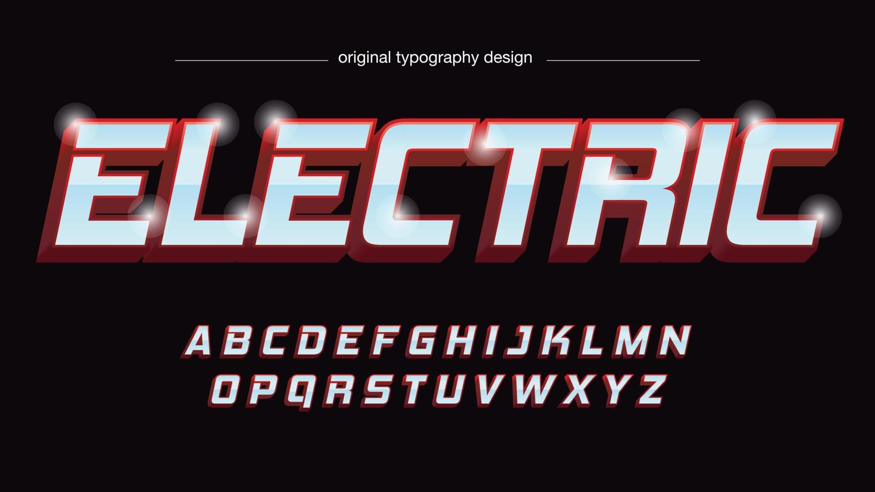röd fet 3d kursiv futuristisk metallisk typografi vektor