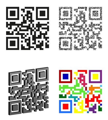 Stellen Sie Ikonen abstrakte qr Codevektorillustration ein vektor