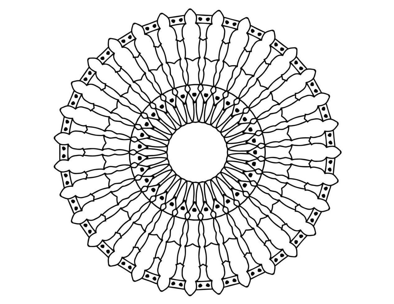 mandalakonst svart och vitt, målarbok, dekoration, vektor