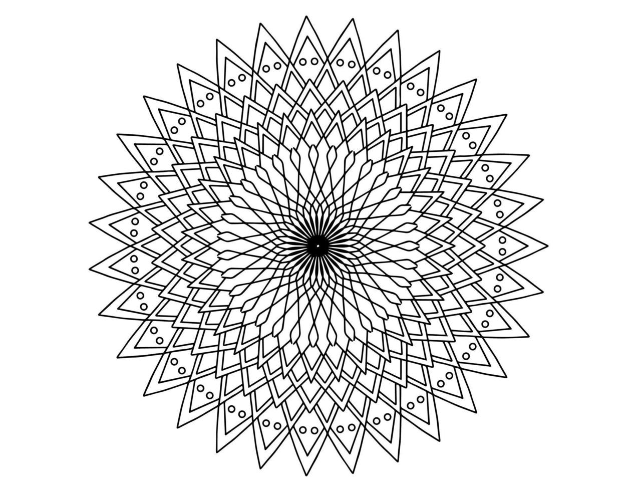 Mandala-Kunst schwarz und weiß, Malvorlagen, Dekoration, vektor