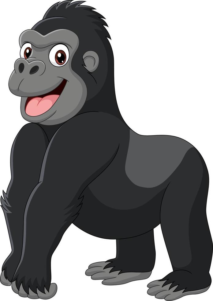 Cartoon-Gorilla auf weißem Hintergrund vektor