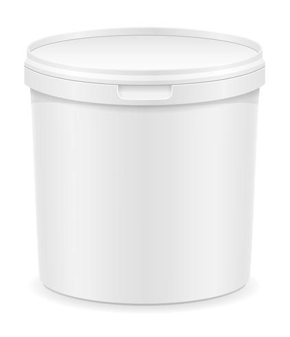 weißer Plastikbehälter für Eiscreme- oder Nachtischvektorillustration vektor