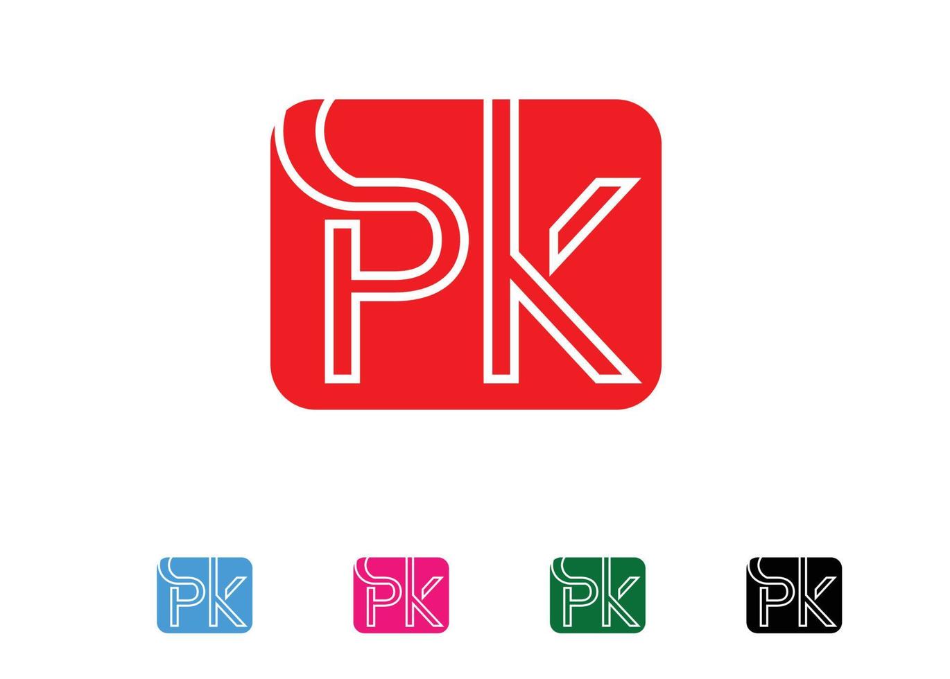 pk-Brief-Logo und Icon-Design-Vorlage vektor