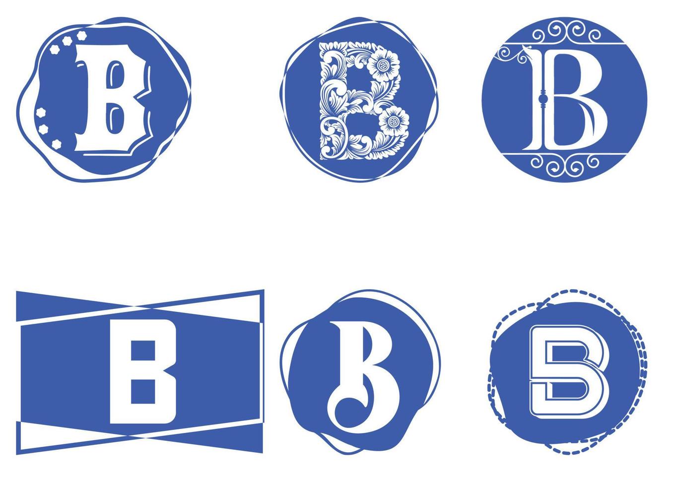b bokstav logotyp och ikon designmall vektor
