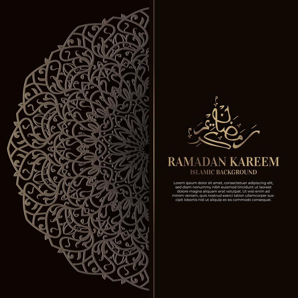 ramadan kareem. islamisk bakgrundsdesign med arabisk kalligrafi och prydnadsmandala. vektor