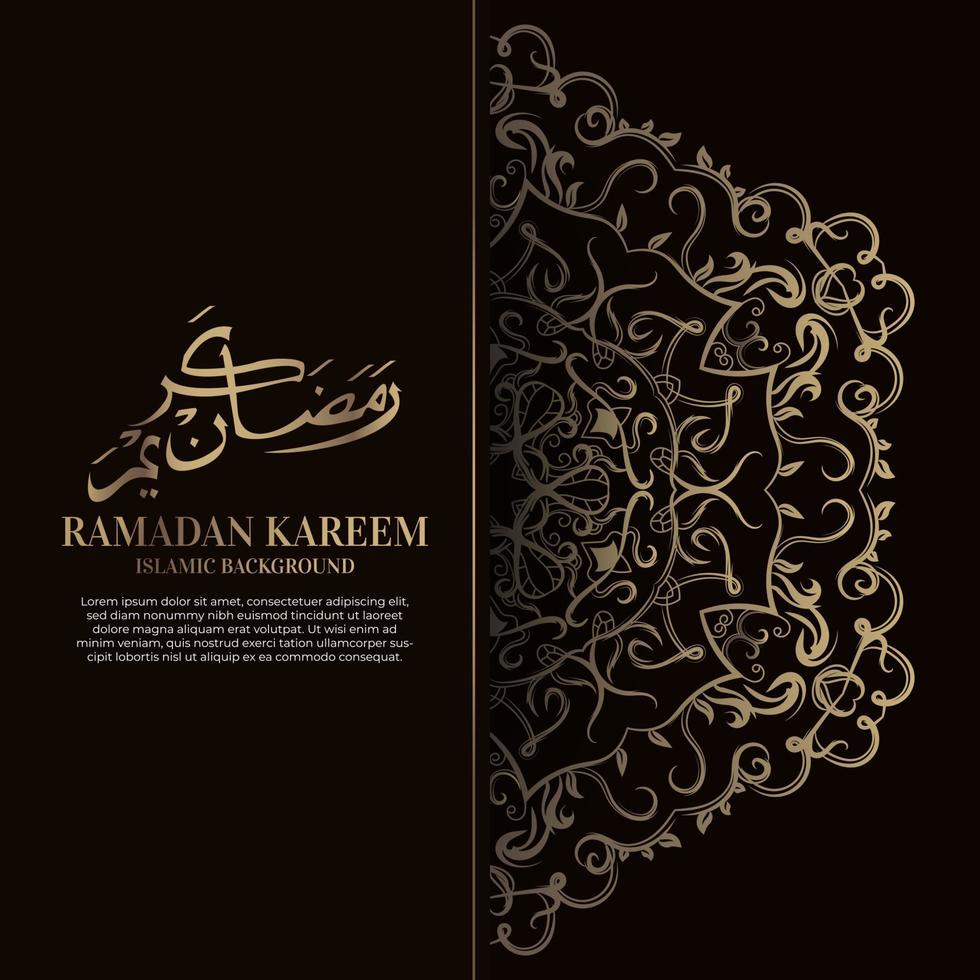 Ramadan Kareem. islamisches hintergrunddesign mit arabischer kalligraphie und ornament mandala. vektor