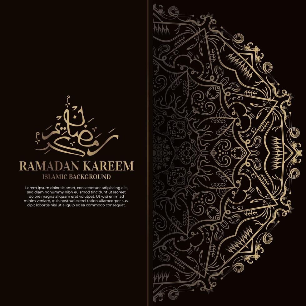 Ramadan Kareem. islamisches hintergrunddesign mit arabischer kalligraphie und ornament mandala. vektor