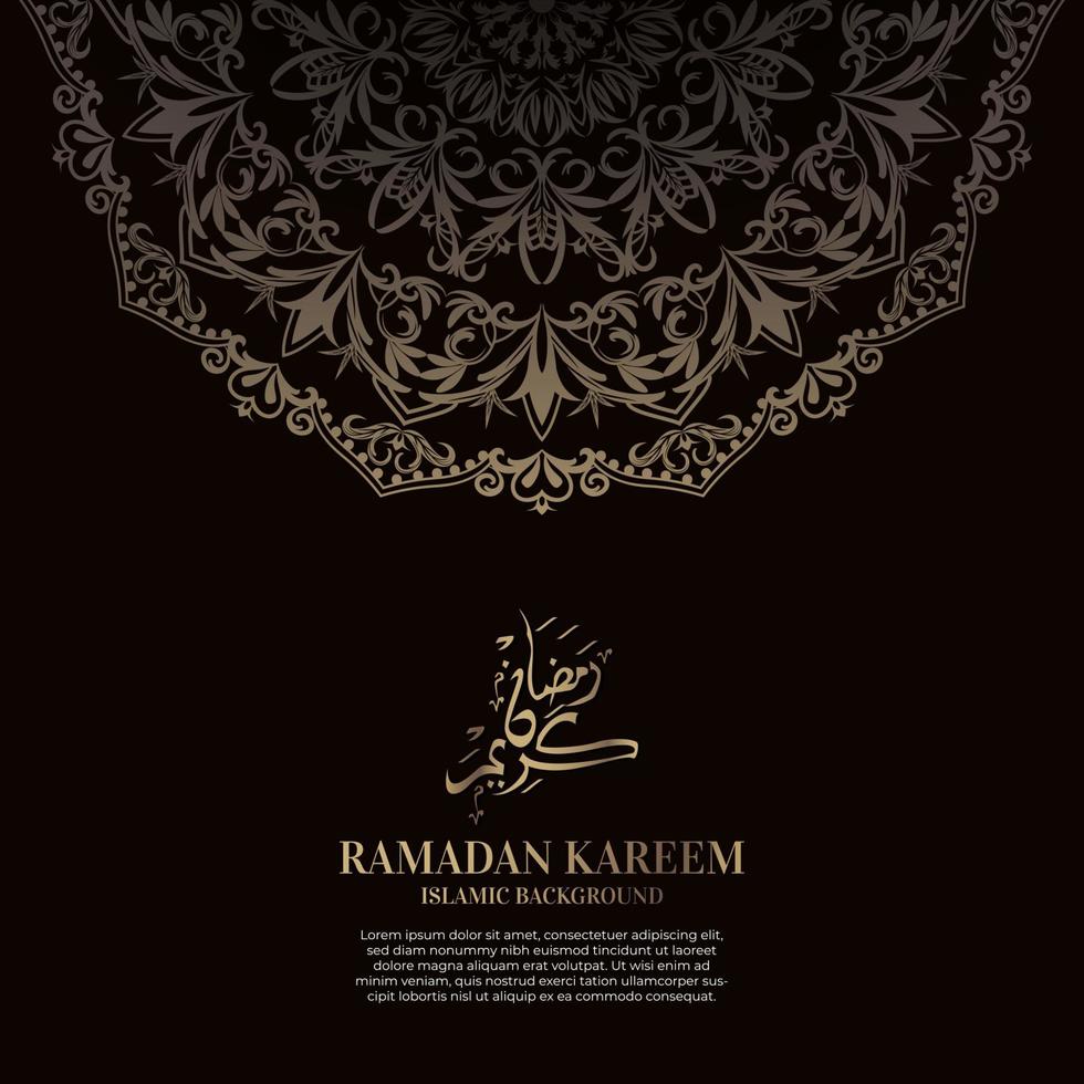 Ramadan Kareem. islamisches hintergrunddesign mit arabischer kalligraphie und ornament mandala. vektor