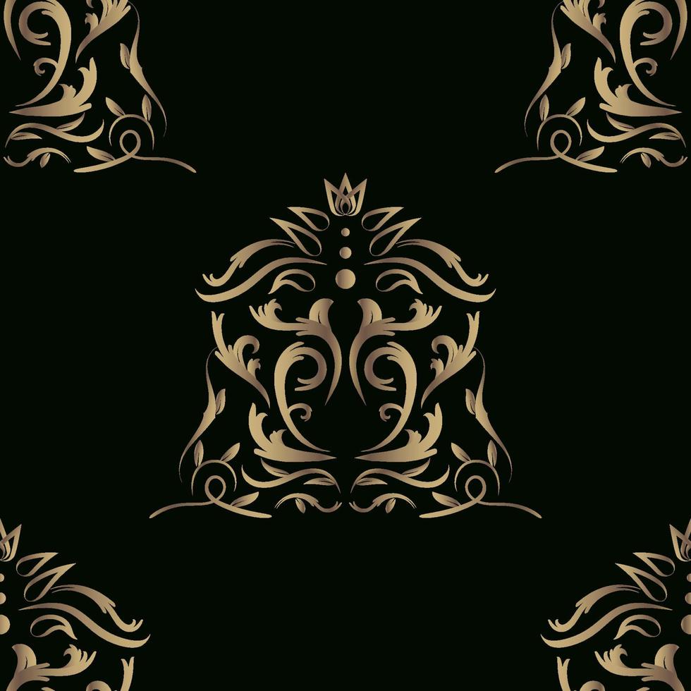 Goldblumen- oder Ornamentnahtloser Musterhintergrund Elegante Luxus-Texturhintergründe vektor