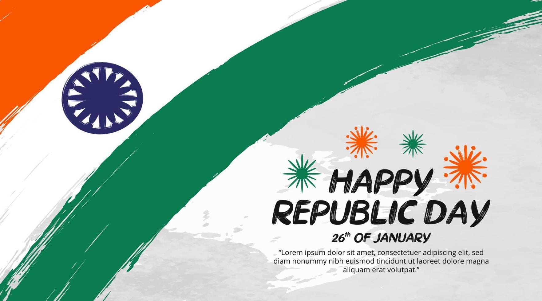 Indiens republik dag bakgrund med en målning flagga på en vägg vektor