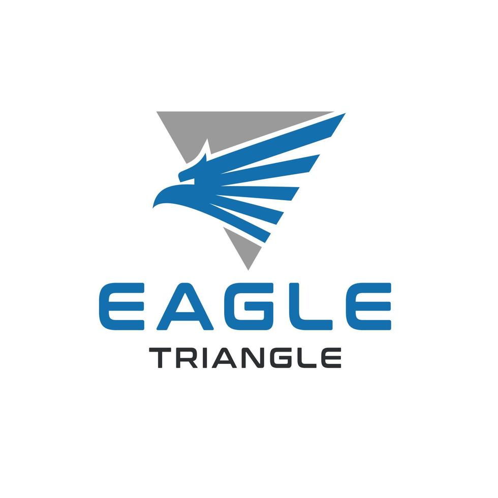 triangulär örnhuvud logotyp illustration med blå abstrakt linje, design logotyp vektor