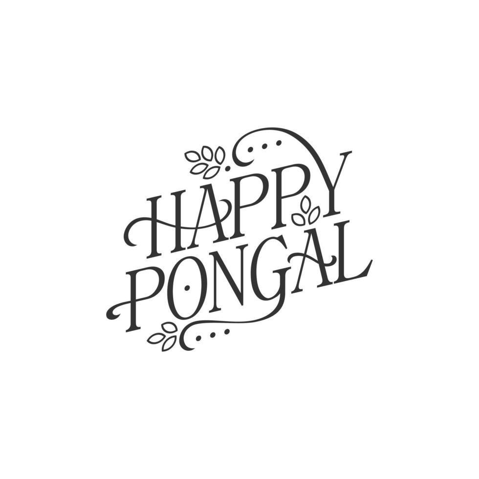 typografie des glücklichen pongal-feiertags-erntefestes von tamil nadu südindien vektor
