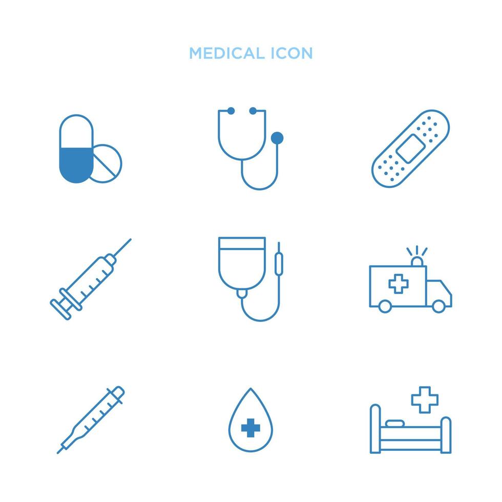 medizinische Icon-Set-Vektor-Design-Vorlagen isoliert auf weißem Hintergrund vektor