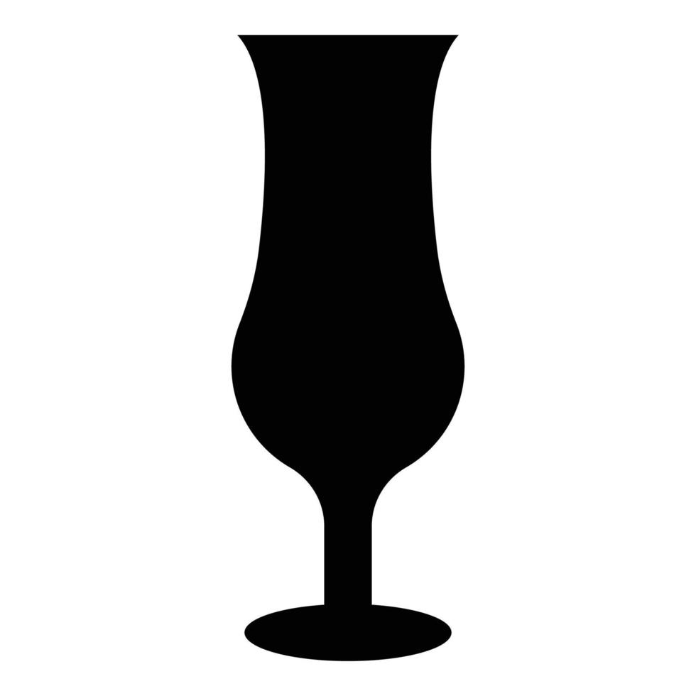 Cocktailglas Symbol schwarz Farbe Vektor Illustration flachen Stil Bild