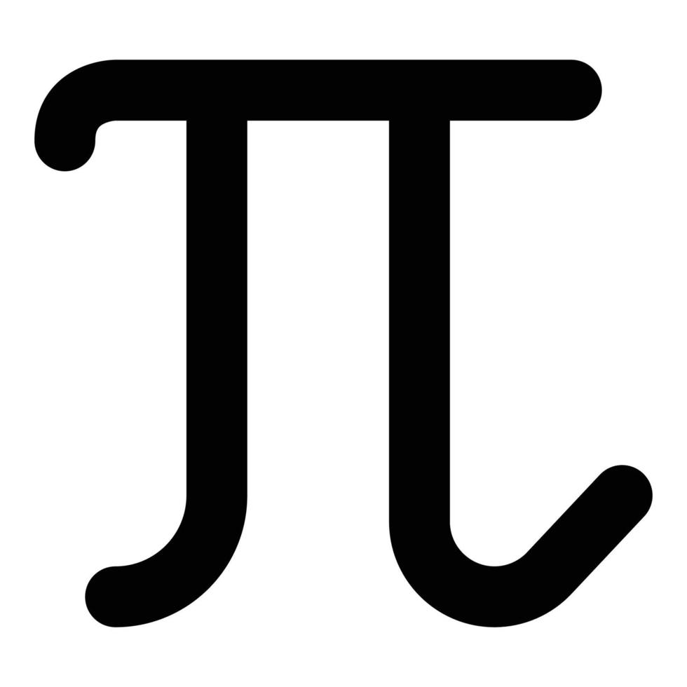 pi grekisk symbol liten bokstav gemener teckensnitt ikon svart färg vektor illustration platt stil bild