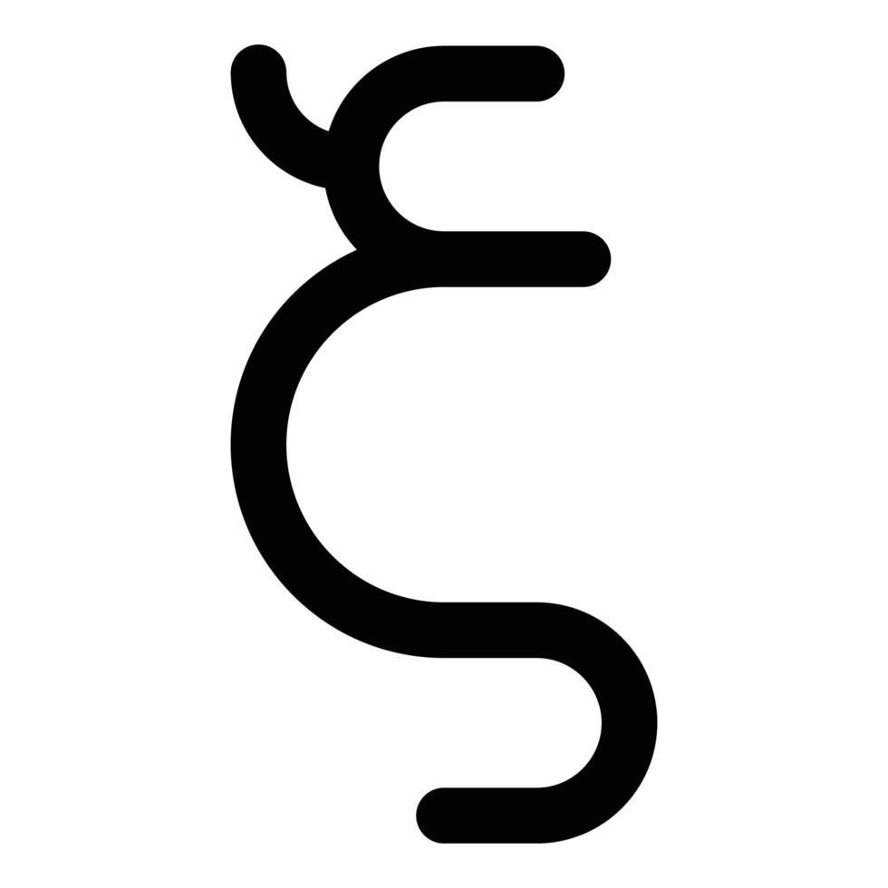 ksi griechisches Symbol kleiner Buchstabe Kleinbuchstaben Schriftsymbol schwarze Farbe Vektor Illustration flaches Bild