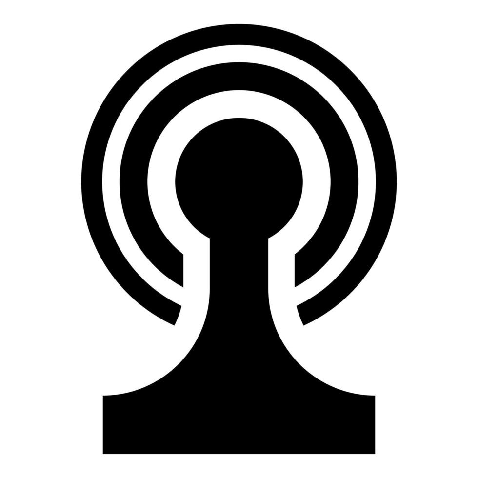 Broadcasting Wireless Device Radio Wave Symbol Farbe schwarz Vector Illustration Flat Style Image