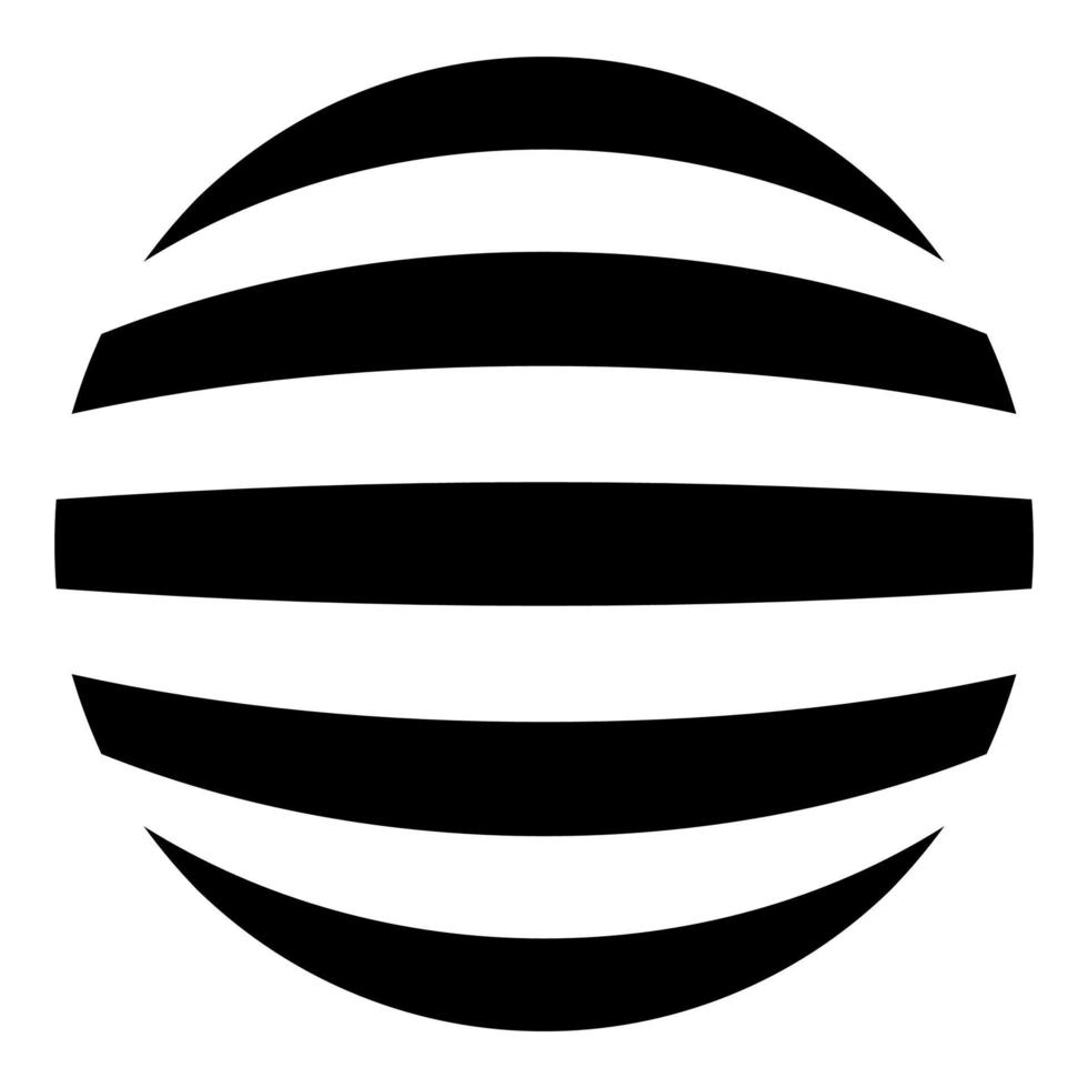 Gestreifte Sphäre Konzept Globus abstrakte Kugel Symbol Farbe schwarz Vektor Illustration Flat Style Image