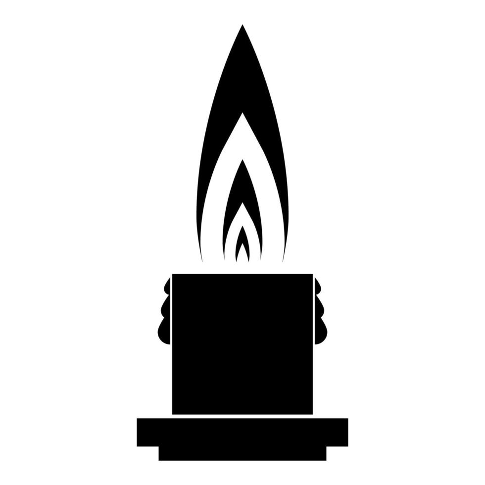 große heiße romantische Kerze große Größe Wachskonzept romantisch und Urlaub Symbol schwarz Farbe Vektor Illustration flachen Stil Bild