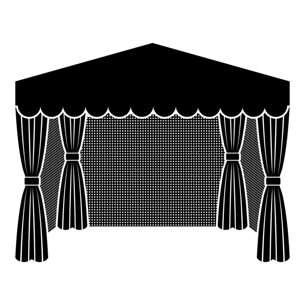 paviljong för shopping företag tält markeringsram för reklam ikon svart färg vektor illustration platt stil bild