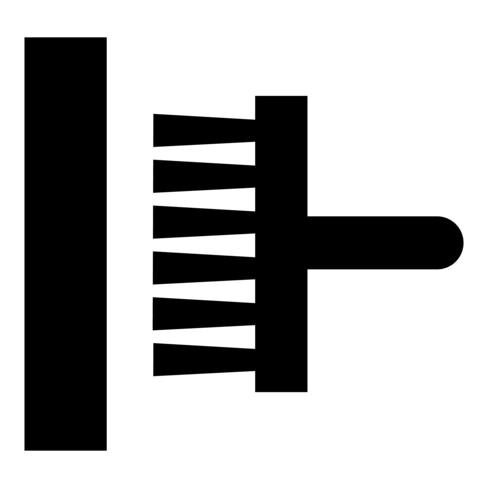 Kleber auf die Wandbezeichnung auf dem Tapetensymbol Symbol schwarz Farbe Vektor Illustration Flat Style Image aufgetragen